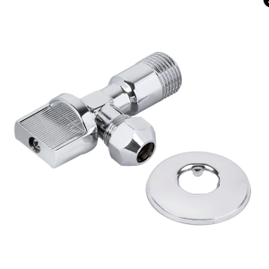 Кран шаровой угловой TIM 1/2"х3/8" ш с цангой и отражателем  хром