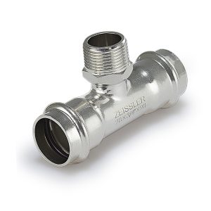 Пресс-тройник 35mm*1/2 с наружной резьбой из нержавеющей стали